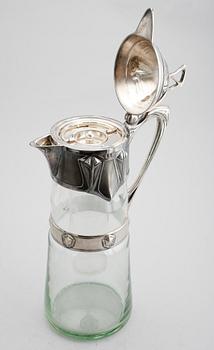 TILLBRINGARE, glas och metall, WMF, jugend, sekelskiftet 1900.