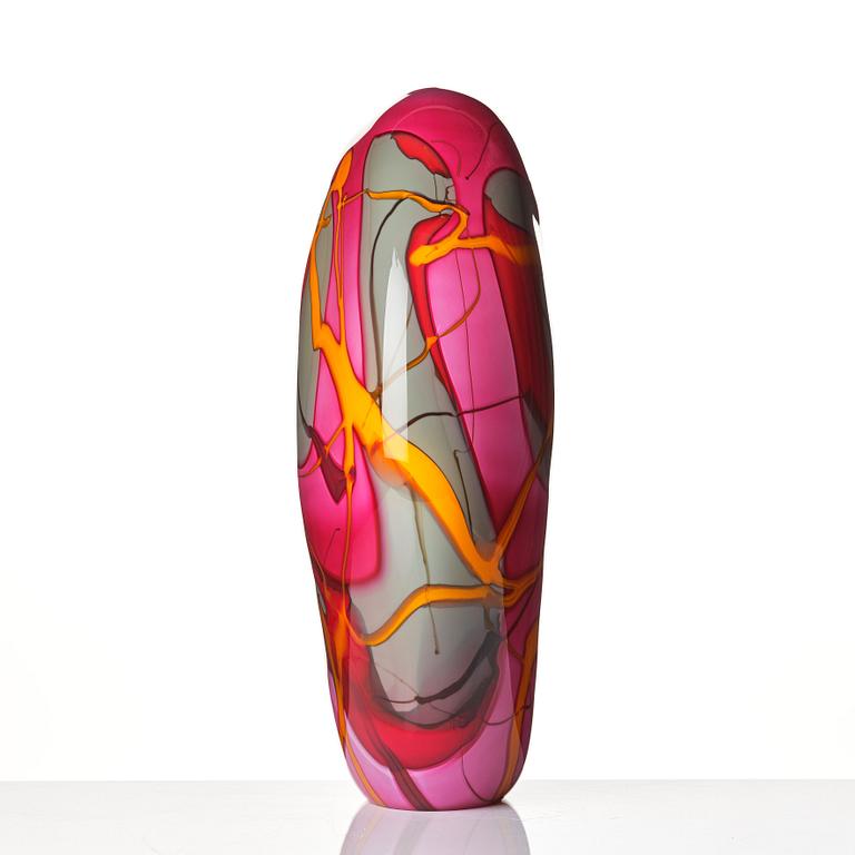 Peter Hermansson, "Pollock", a glass vase, Örsjö, Sweden 2013.