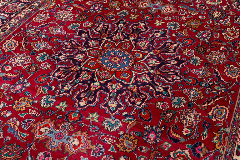 Carpet, Meshed, approximately 370 x 238 cm.