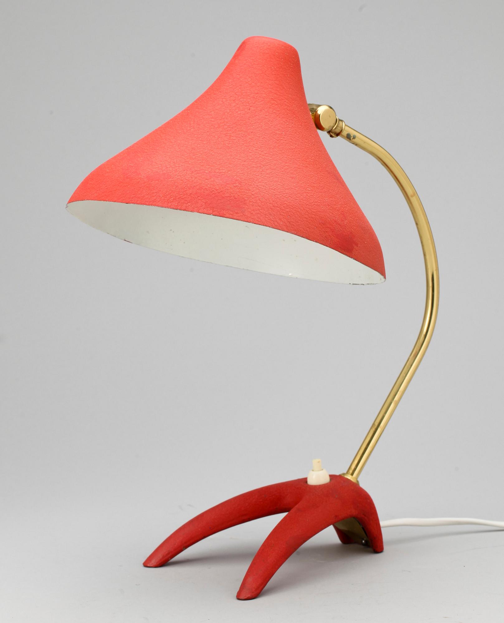 BORDSLAMPA, metall, EWÅ, Värnamo, 1940/50-tal.