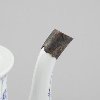A group of five 'Blue Fluted Plain' porcelain Coffee Pots, Royal Copenhagen, models 46, 47, 48, 49, 1898-1923 and later.
