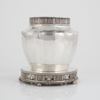 Prins Eugen, a silver vase with stand, firm C.G Hallberg, Stockholm 1925.