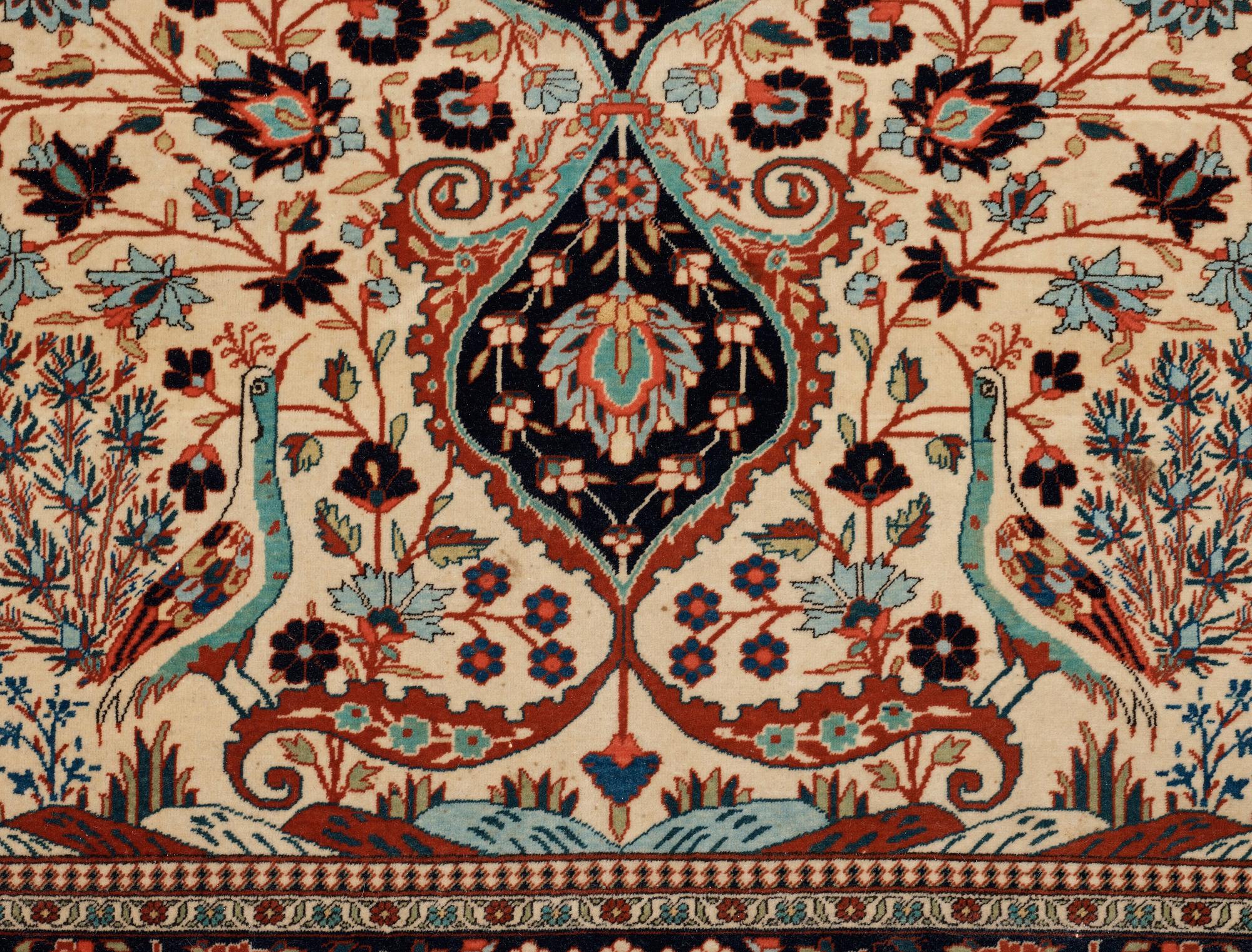 ANTIQUE/SEMI-ANTIQUE KASHAN SO CALLED MOTACHEM. 205,5 x 135 cm.