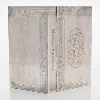 Fjodor Jartsev, cigarrskrin, silver, trompe l'oeil, Moskva 1889.