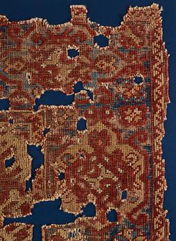 A west Anatolian "Lotto" rug fragment, 17th century, c. 142 x 115 (including frame 155 x 124 cm).