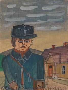 Nikifor Krynicki, Självporträtt.