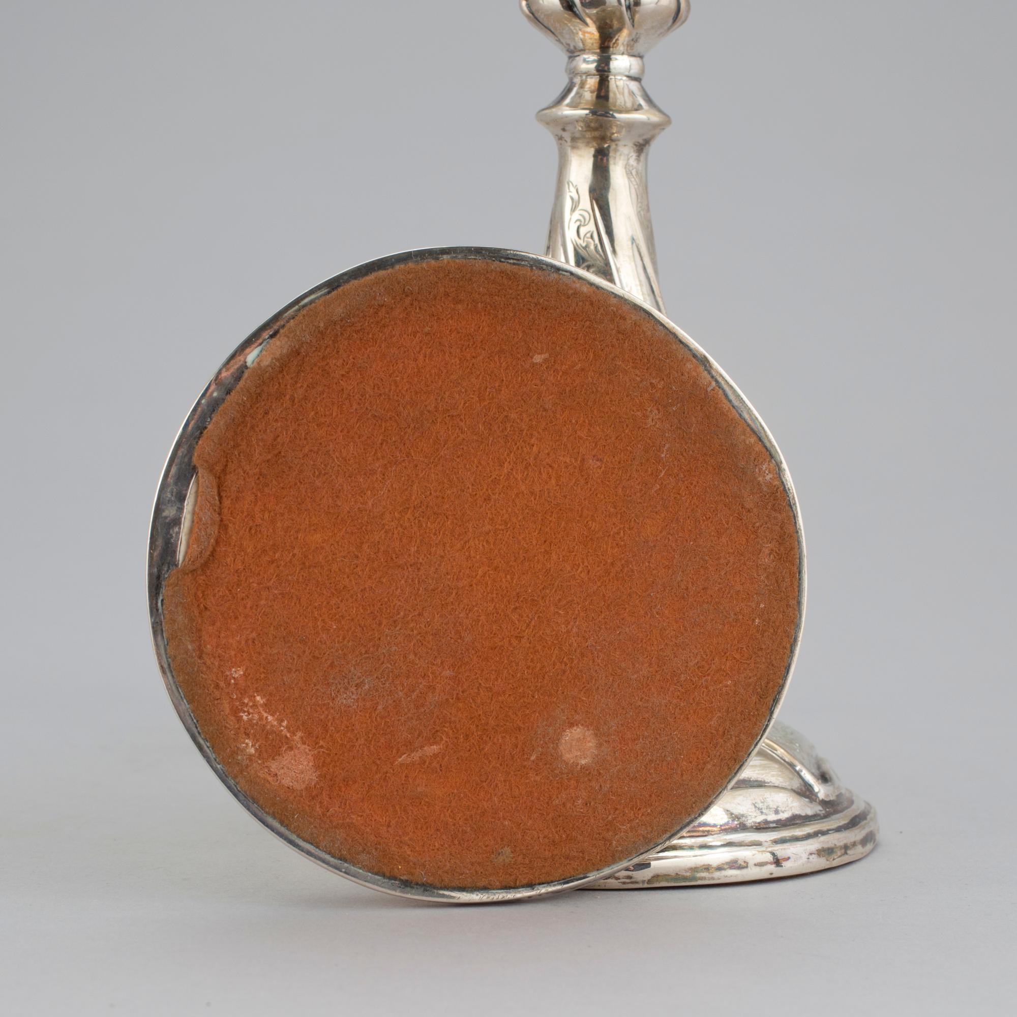 LJUSSTAKAR, ett par, silver, Gustaf Möllenborg, Stockholm, 1850.