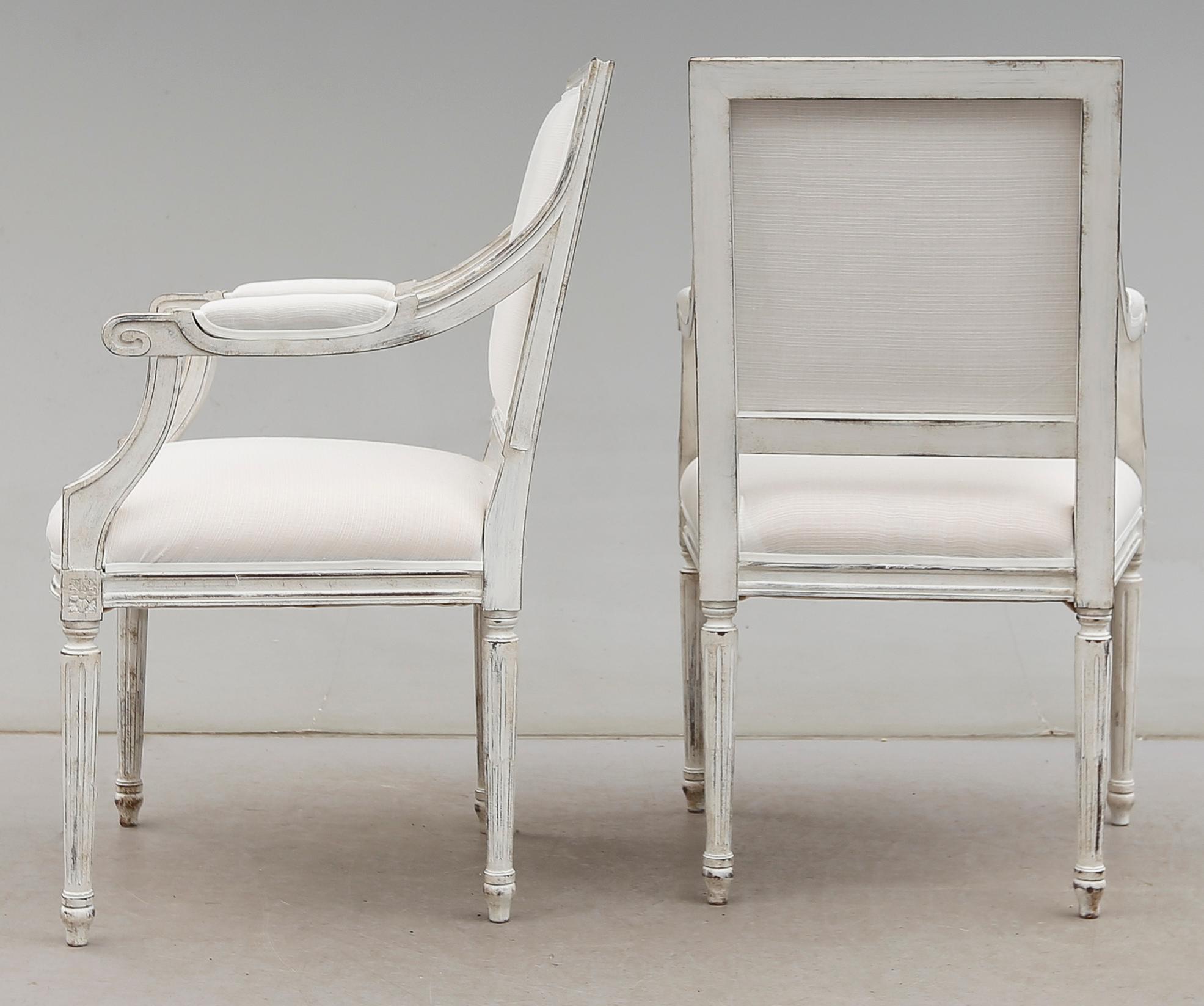 KARMSTOLAR, 1 par, gustaviansk stil, 1900-talets andra hälft.