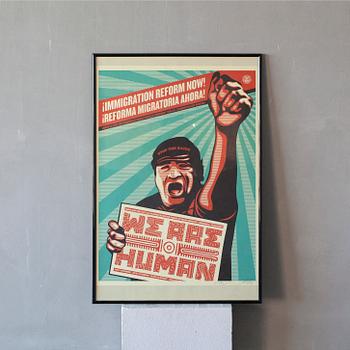 OBEY, Shepard Fairey & Ernesto Yerena, "Immigration reform now!" signed offset poster, dated 2009.