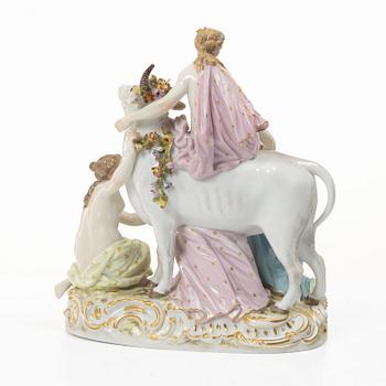 Meissen, A porcelain group of Europe and the bull, around 1900.