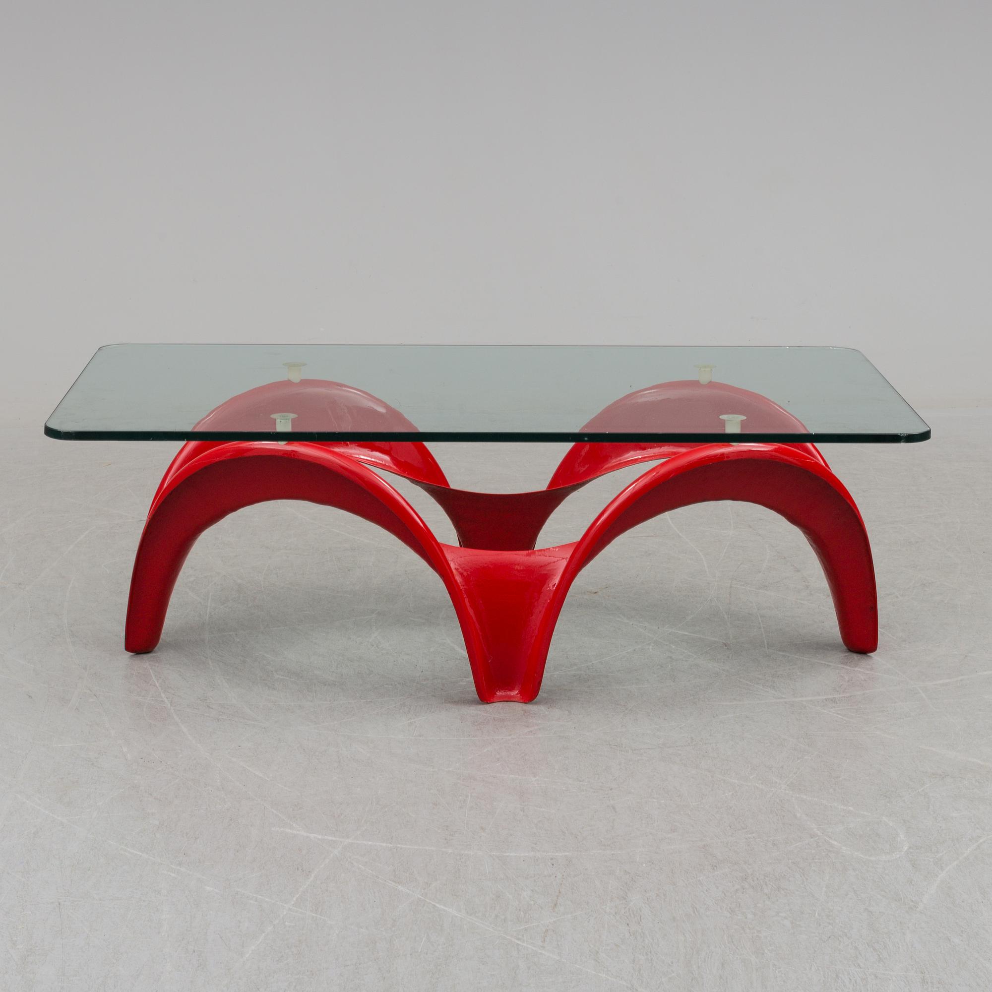 AAGE EGERIIS, a sofa table and three lounge chairs, France & son, Denmark.