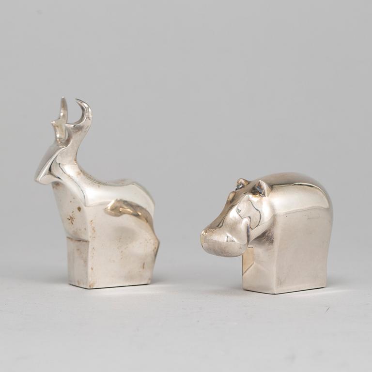 Two silver plated figurines, incl. Gunnar Cyrén, Dansk Designs, Japan.