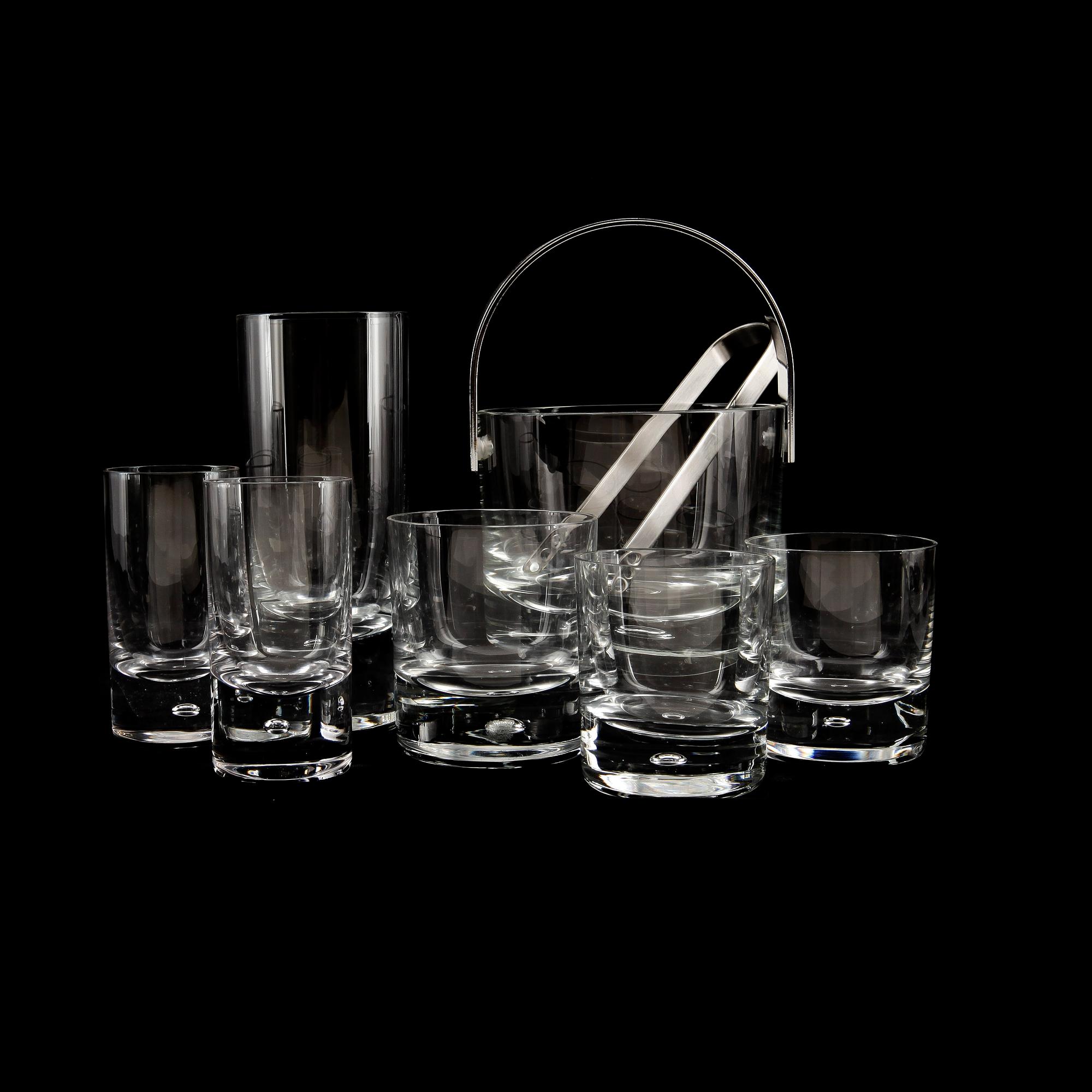 SERVISDELAR, 25 st, glas, "Pippi", Walter Hickman, Kosta, 1960-tal.