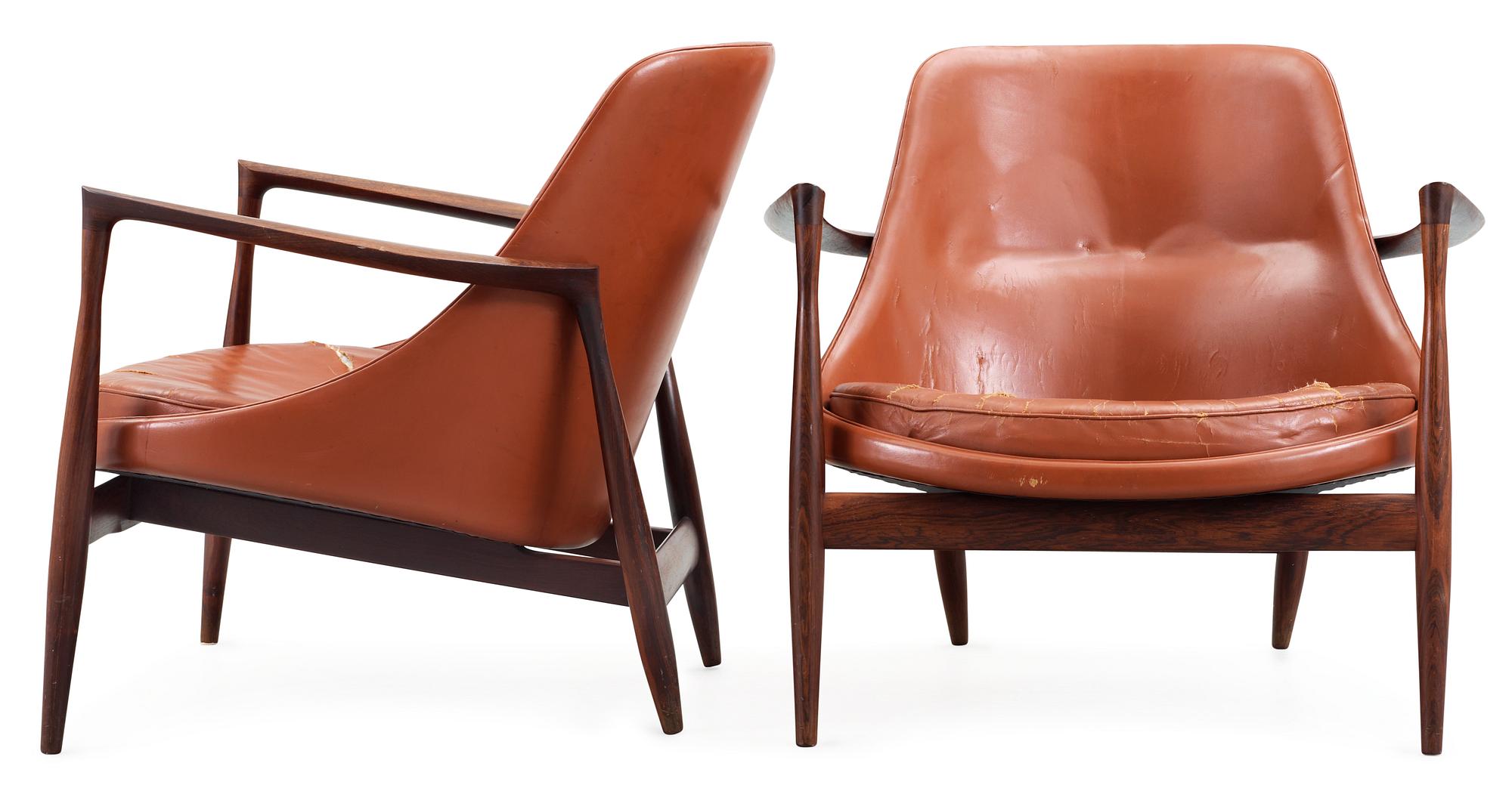 IB KOFOD LARSEN, fåtöljer 1 par, "Elisabeth", Christensen & Larsen, Danmark, 1950-60-tal.