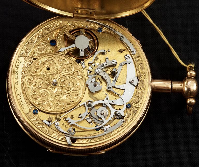 A music- and repeater pocket watch, Paris late 19th century. Breguet à Paris.