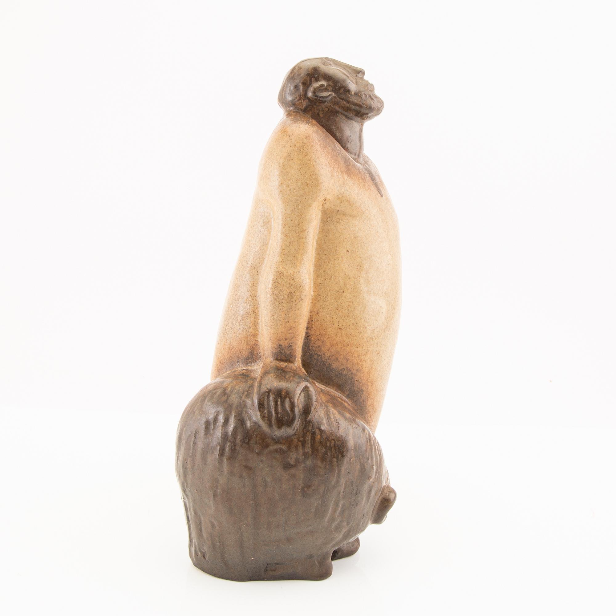 Åke Holm, figurine signed glazed stoneware.