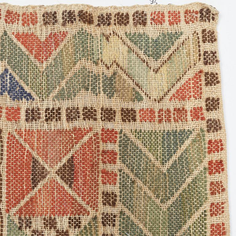 Märta Måås-Fjetterström, draperi, "Rågen", inplock på linnebotten, ca 218,5-219,5 x 160,5-162 cm, signerat AB MMF.