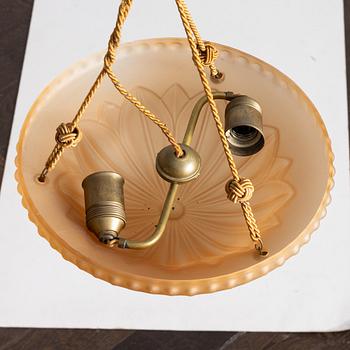 Harald Notini, taklampa, modell "10074", Arvid Böhlmarks Lampfabrik, Stockholm, 1930-tal.