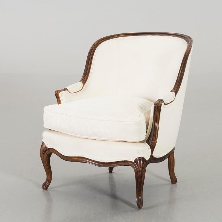 BERGÈRE/FÅTÖLJ Louis XV-stil 18/1900-tal.