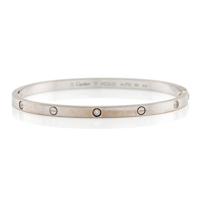 A Cartier bracelet "Love" in 18K white gold with round brilliant-cut diamonds, model small.