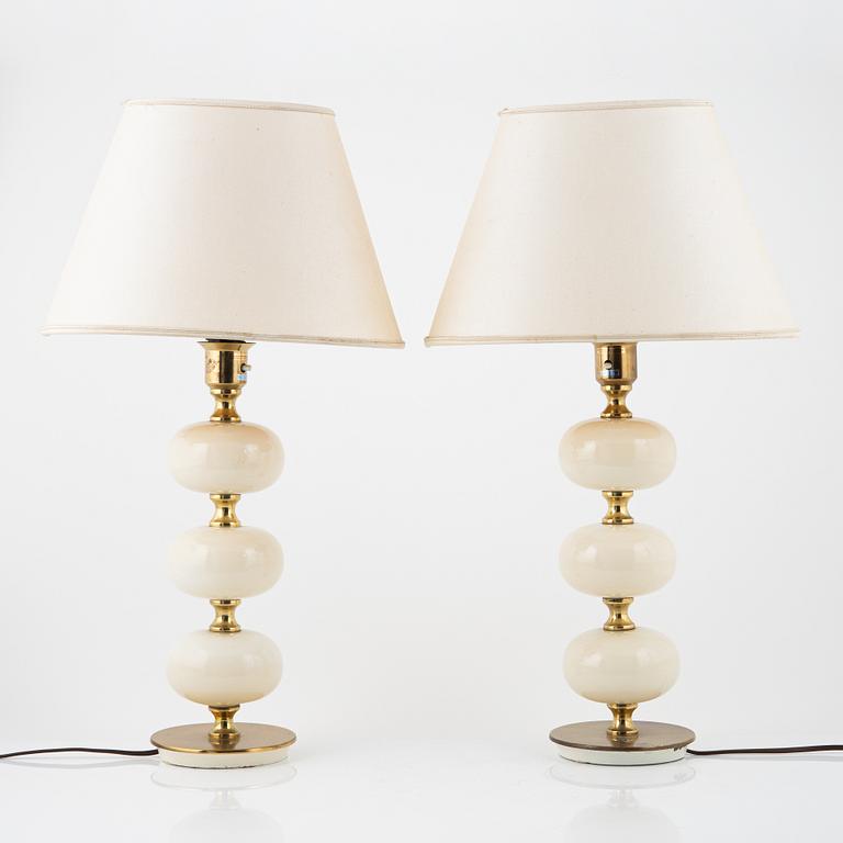 Bordslampor, ett par, Tranås Stilarmatur, 1970-tal.