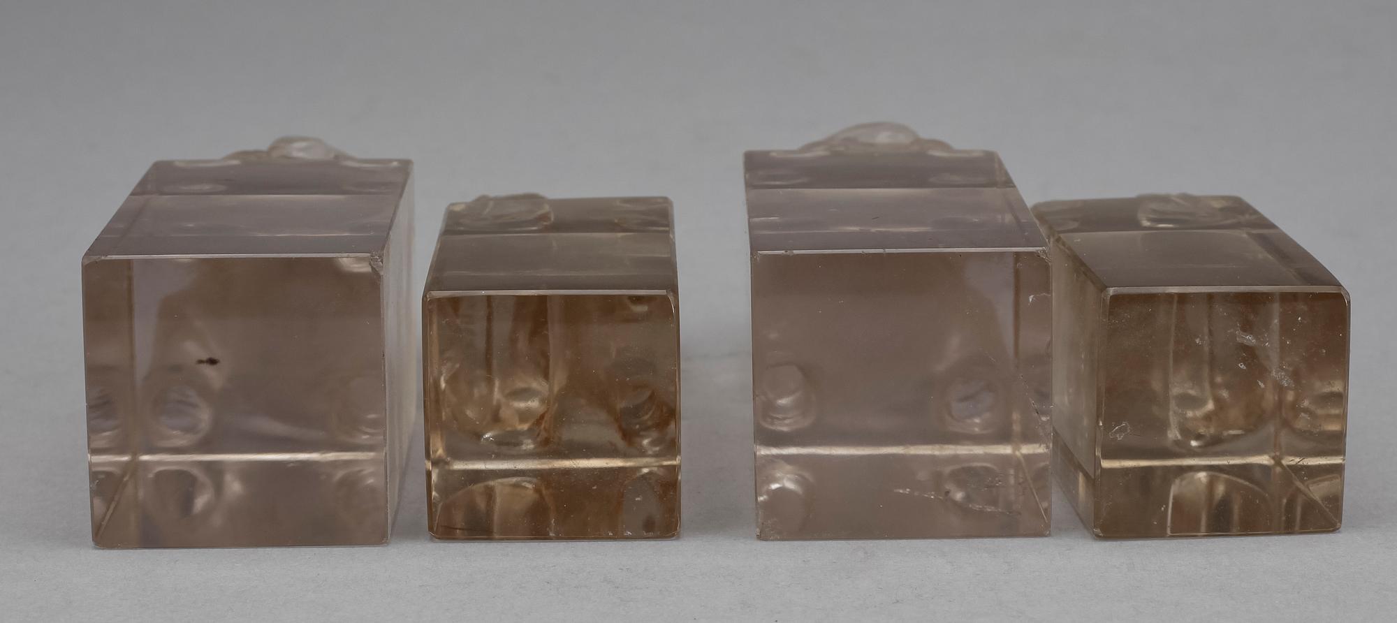 SIGILLSTAMPAR 4 st. Kristall, Kina. Tidigt 1900-tal.