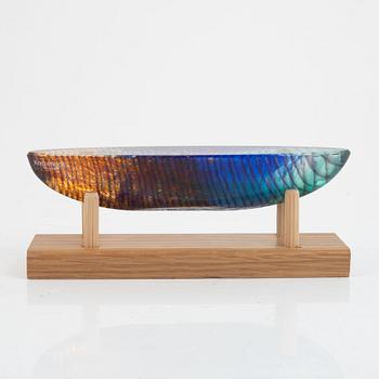 Bertil Vallien, skulptur, båt, Kosta Boda 1995.