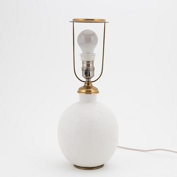 A Swedish Modern brass and enamel table lamp from Svenska Metallverken, 1940's.
