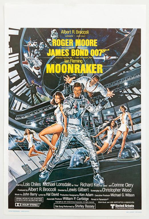 A Belgian movie poster James Bond "Moonraker" 1979.