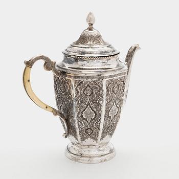 Kaffekanna, silver, Persien (Iran), Pahlavidynastin.