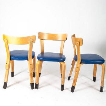 STOLAR, 8 st, modell 69, Alvar Aalto, Artek, 1950-tal. Formgiven 1935.