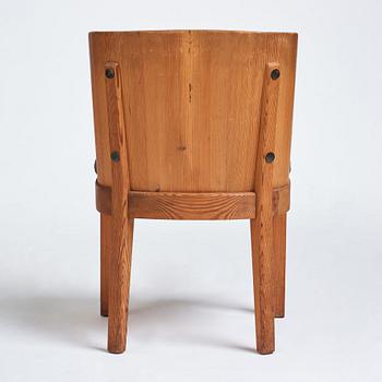 Axel Einar Hjorth, a stained pine "Lovö" chair, Nordiska Kompaniet, Sweden 1930s.