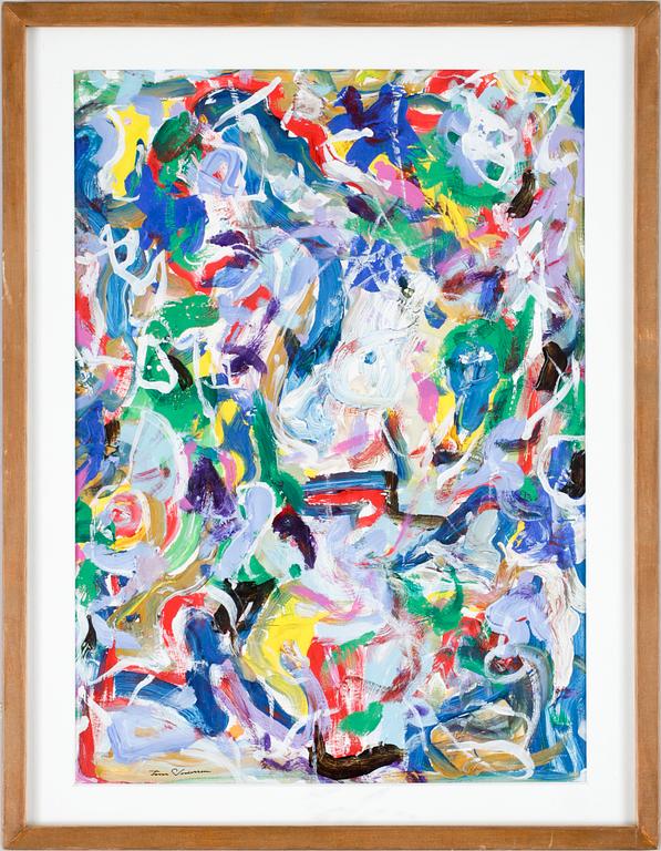 FINN PEDERSEN, blandteknik på papp. Sign.