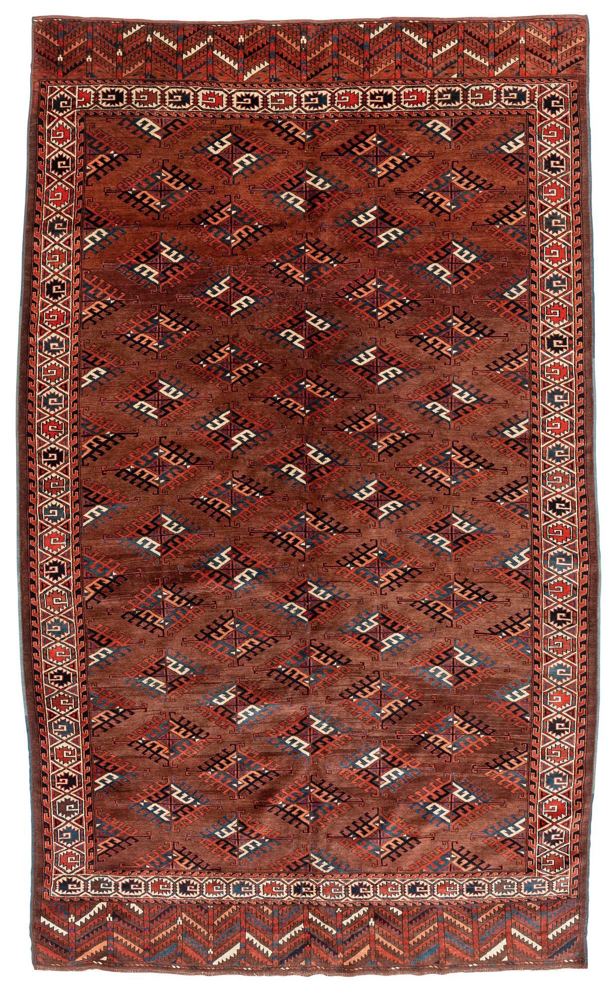 An antique Yomut carpet, ca 336 x 194-202 cm.