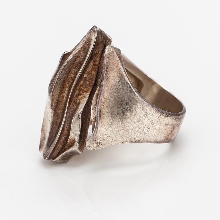 Björn Weckström, "Erosion", a sterling silver ring. Lapponia 1979.