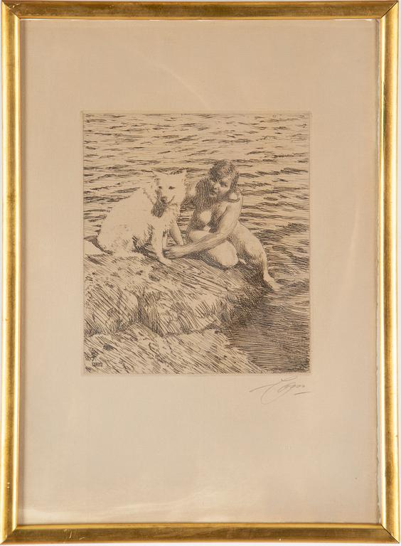 ANDERS ZORN, etching, 1917, signed in pencil.