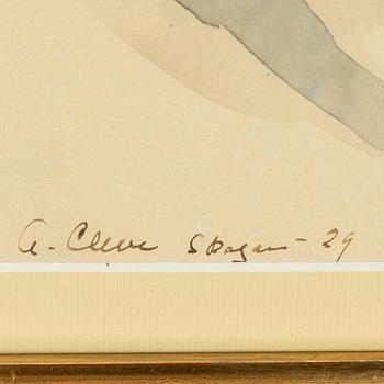 AGNES CLEVE, gouache. Signerad a cleve och daterad Skagen -29.