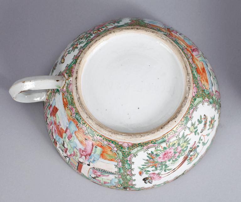 TEKANNA SAMT POTTA, porslin, Kina, Kanton 1800-tal.