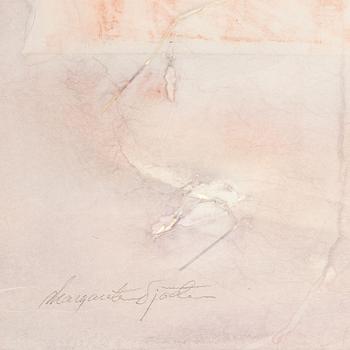 Margareta Sjödin, akvarell & collage, signerat.