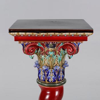 A majolica pedestal by Rörstrand, late 19th century.