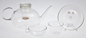 TESERVISDELAR, 3 st, glas, Wilhelm Wagenfeldt, Jenaer Glaswerke, Tyskland, 1900-tal.