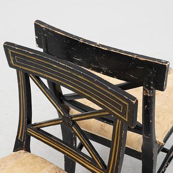 Four chairs, 19th Century.