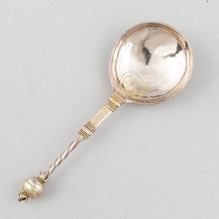 A silver spoon, probably Norway, 18th Century.