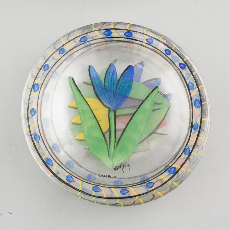 SERVISDELAR, 24 st, glas, "Tulipa", Ulrica Hydman-Vallien, Kosta Boda. sent 1900-tal.