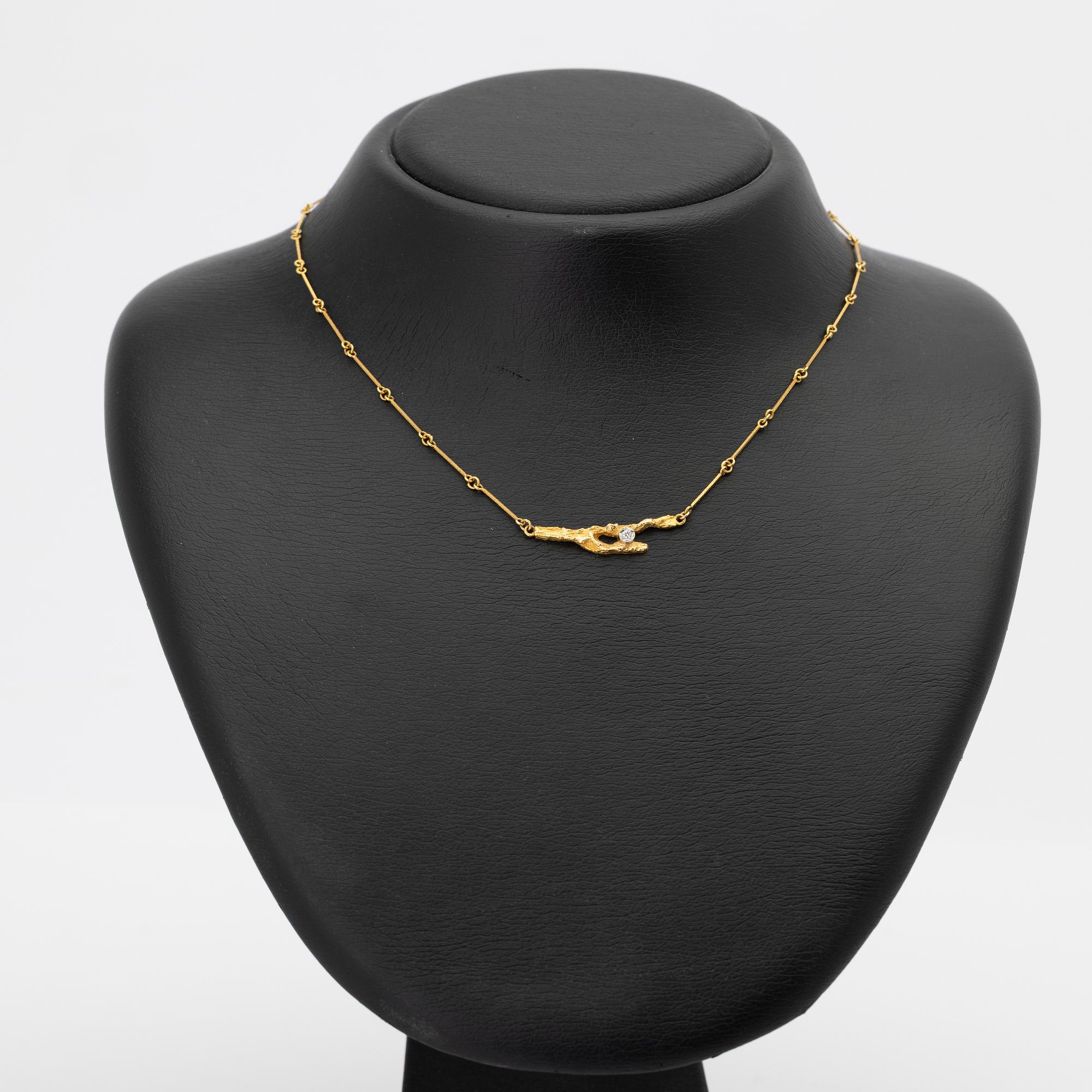 Björn Weckström, Necklace, "Diamond Bud", 18K gold, diamond, Lapponia.