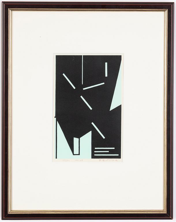 Olle Bærtling, silkscreen in colours, 1951-68, signerad 134/300.