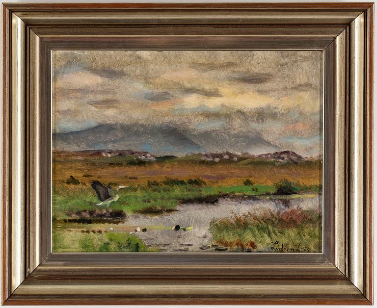 Lindorm Liljefors, oil on board, signed and dated -74.