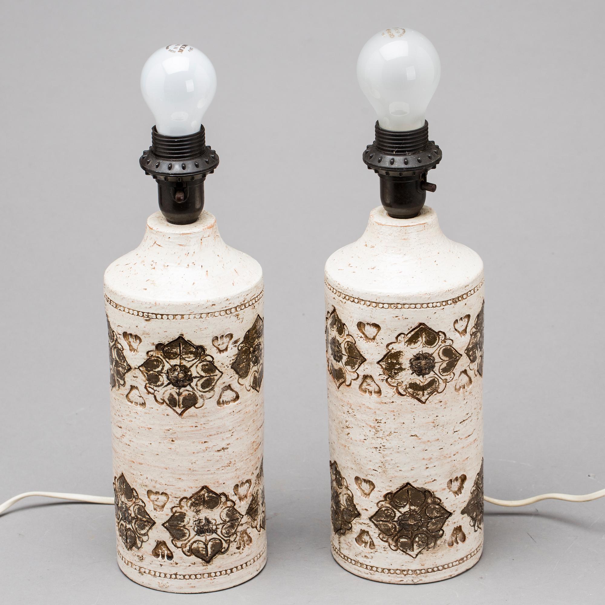 A PAIR OF TABLELAMPS, Bitosso, Italy for Bergboms,