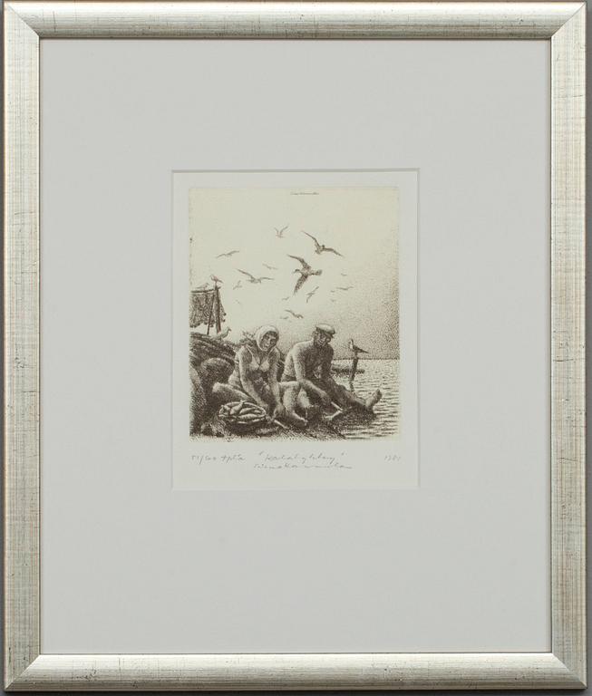 SIMO HANNULA, etsning, signerad och daterad 1981, numrerad 51/60, tpl'a.