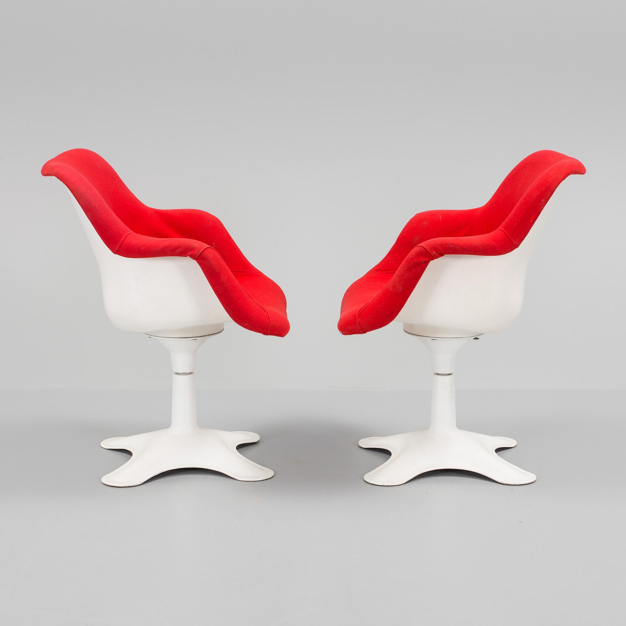 YRJÖ KUKKAPURO, a pair of 'Karuselli' armchairs from Haimi, Finland, 1980's.